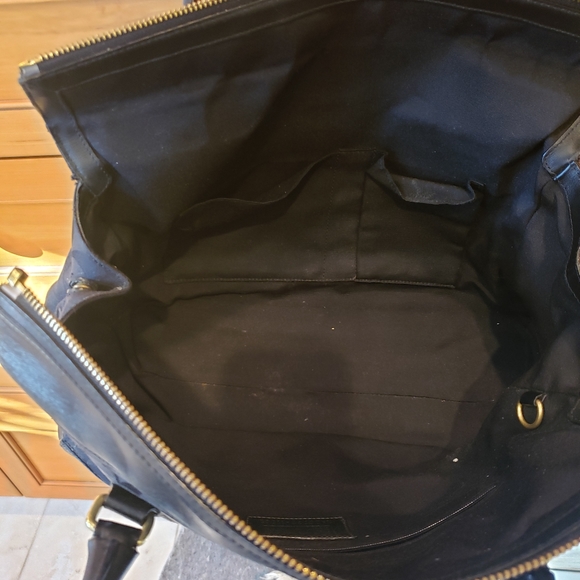 Coach Hampton Leather and Canvas Black Tote - Picture 6 of 8